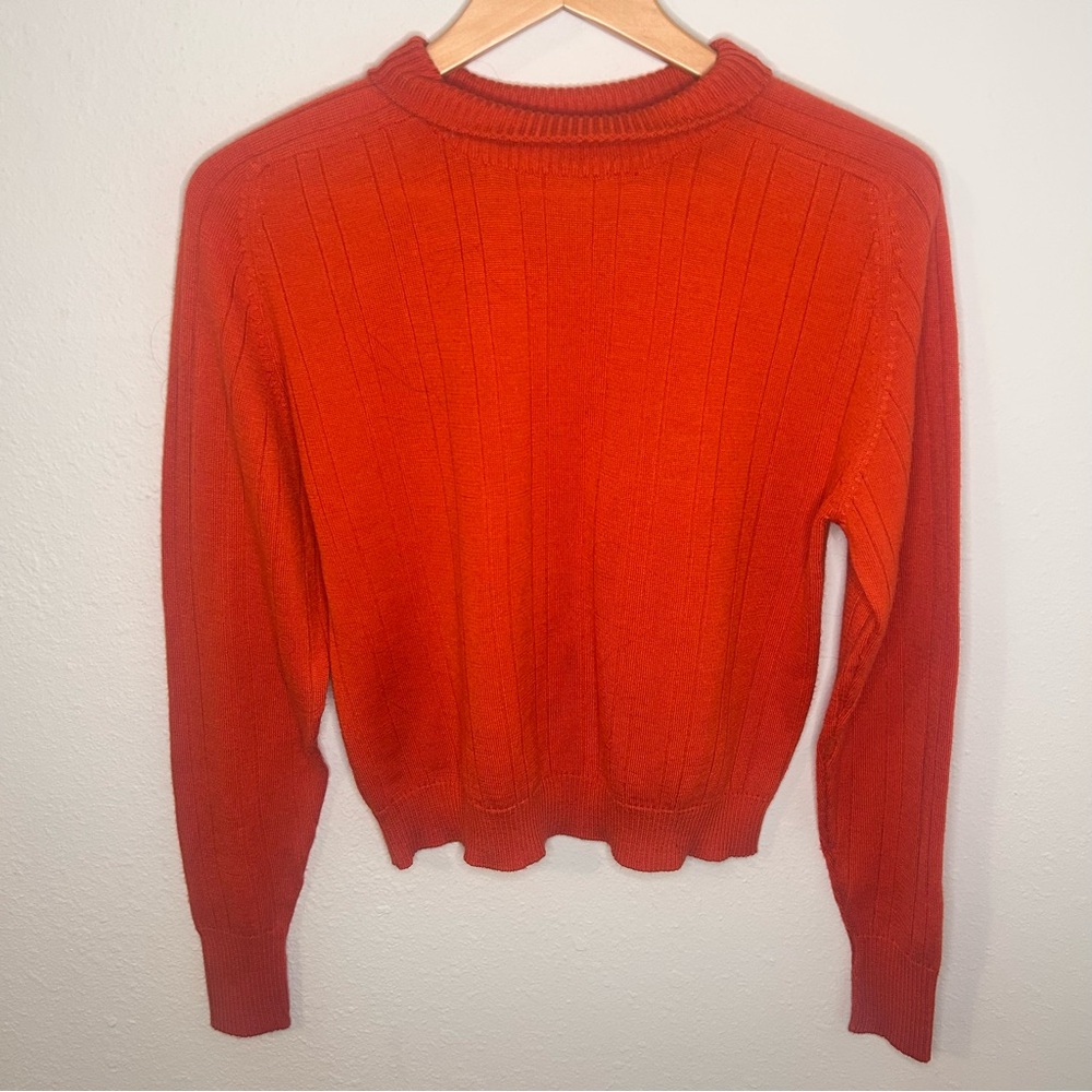 Pappagallo Red Crew Neck Sweater Lightweight Classic